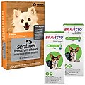 Bravecto Topical Solution, 22-44 lbs, (Green Box), 2 Doses (6-mos. supply) + Sentinel Spectrum Chew for Dogs, 2-8 lbs, (Orange Box), 6 Chews (6-mos. supply)