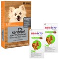Bravecto Chew, 22-44 lbs, (Green Box), 2 Chews (6-mos. supply) + Sentinel Spectrum Chew for Dogs, 2-8 lbs, (Orange Box), 6 Chews (6-mos. supply)
