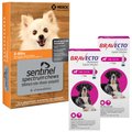 Bravecto Topical Solution, 88-123 lbs, (Pink Box), 2 Doses (6-mos. supply) + Sentinel Spectrum Chew for Dogs, 2-8 lbs, (Orange Box), 6 Chews (6-mos. supply)