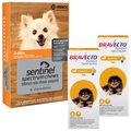 Bravecto Topical Solution, 4.4-9.9 lbs, (Yellow Box), 2 Doses (6-mos. supply) + Sentinel Spectrum Chew for Dogs, 2-8 lbs, (Orange Box), 6 Chews (6-mos. supply)