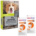 Bravecto Chew, 9.9-22 lbs, (Orange Box), 2 Chews (6-mos. supply) + Sentinel Spectrum Chew for Dogs, 8.1-25 lbs, (Green Box), 6 Chews (6-mos. supply)