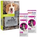 Bravecto Topical Solution, 88-123 lbs, (Pink Box), 2 Doses (6-mos. supply) + Sentinel Spectrum Chew for Dogs, 8.1-25 lbs, (Green Box), 6 Chews (6-mos. supply)