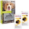 Bravecto Chew, 4.4-9.9 lbs, (Yellow Box), 2 Chews (6-mos. supply) + Sentinel Spectrum Chew for Dogs, 8.1-25 lbs, (Green Box), 6 Chews (6-mos. supply)