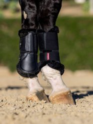 LeMieux Fleece Edged Mesh Brushing Horse Boot, Black, Medium slide 2 of 4