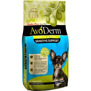 AVODERM Advanced Sensitive Support Lamb Formula Grain Free Small Breed Adult Dry Dog Food 4 lb bag Chewy