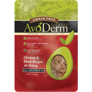 AvoDerm Natural Grain-Free Chicken & Duck Recipe in Gravy Cat Food Pouches, 3-oz, case of 24