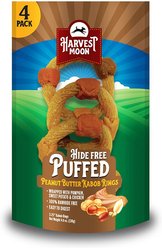 Harvest Moon Puffed Kabob Ring Dog Hard Chew Treat, 4 count