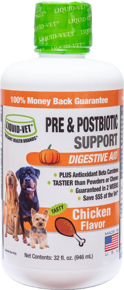 LIQUID-VET K9 Pre & PostBiotic Support Chicken Flavor Dog Digestive Aid ...