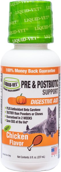 Liquid-Vet Feline Pre & PostBiotic Support Chicken Flavor Cat Digestive Aid, 8-oz bottle slide 1 of 4