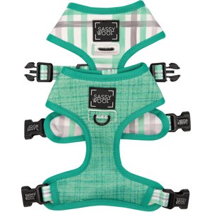 SASSY WOOF Reversible Wag Your Teal Dog Harness, Teal, XX-Small - Chewy.com