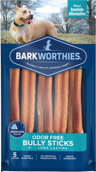 Barkworthies Odor-Free 6" Bully Sticks, 5 pack slide 1 of 5