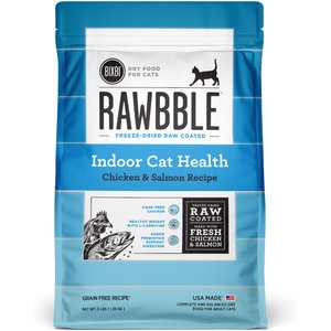 BIXBI Rawbble Dry Food Chicken Salmon Recipe for Indoor Cats, 3-lb bag