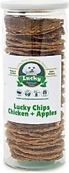 Lucky Premium Treats Lucky Chips Chicken & Apple Dog Jerky Treat, 6-oz jar