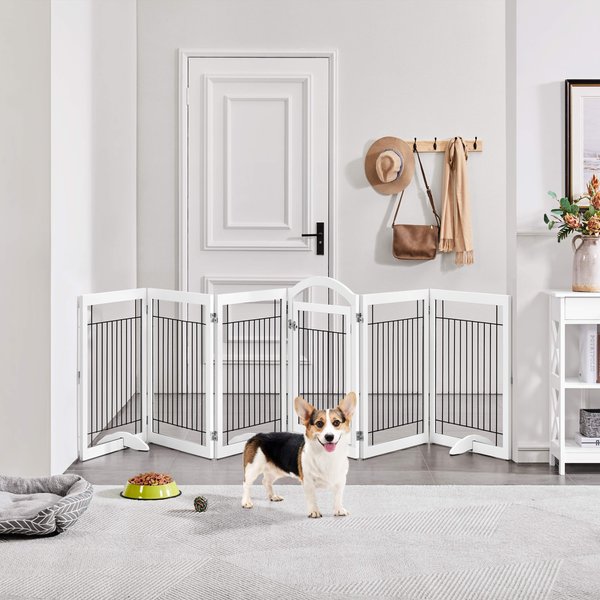 BEST Traditional Wire Dog Gate, 30in, White, 4 Panel