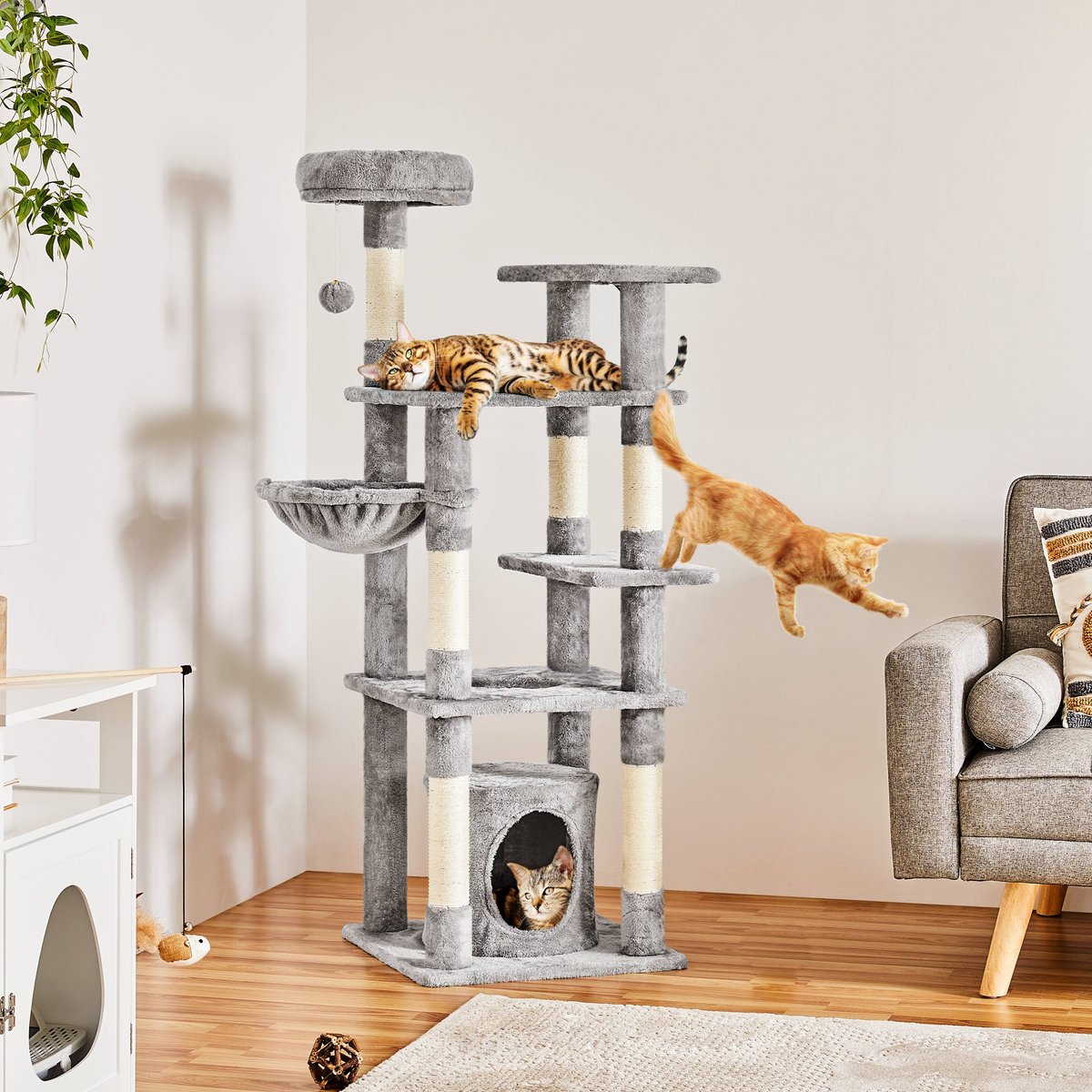 Yaheetech 4-Level Cat Tree, 56.5-in, Medium