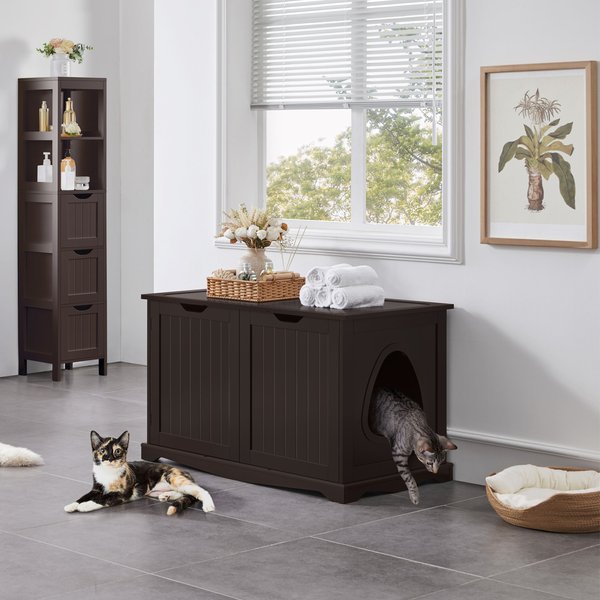 DESIGNER PET PRODUCTS Catbox Enclosure Litter Box, Espresso