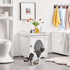 Yaheetech Indoor Cat Litter Box Enclosure, Medium, White slide 2 of 8