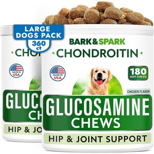 Bark&Spark Glucosamine Hip & Joint Care Dog Treats Supplement, 360 count