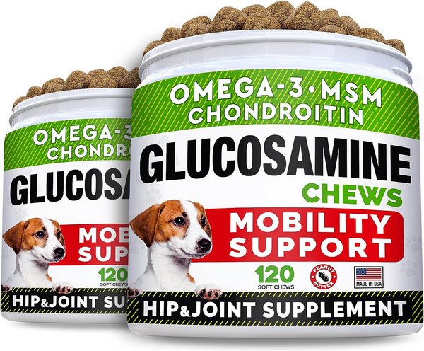 StrellaLab Omega 3 Fish Oil Glucosamine Treats Dog Joint Supplement Chews, 240 count slide 1 of 7