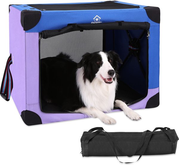 Jespet Indoor & Outdoor 3-Door Collapsible Soft-Sided Dog, Cat & Small Pet  Crate, Blue, 30