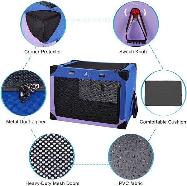 Ownpets 3 Door Collapsible Soft Dog & Cat Crate