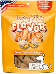 Loving Pets Flavorfullz Cheese Flavor Crunchy Filled Dog Treats, 6-oz bag