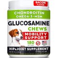 StrellaLab Glucosamine Hip & Joint Chewable Supplement for Dogs, Bacon Flavor, 180 count