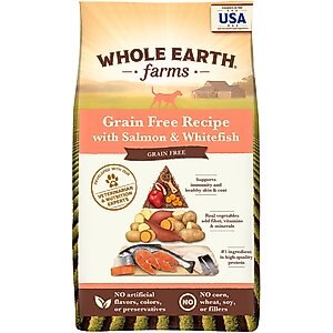 Whole Earth Farms Grain-Free Salmon & Whitefish Dry Dog Food, 4-lb bag