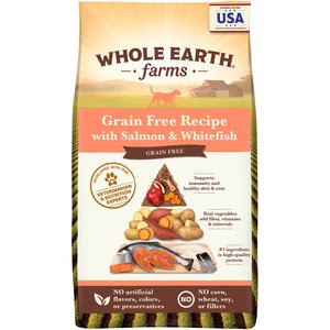 Whole Earth Farms Grain-Free Salmon & Whitefish Dry Dog Food, 25-lb bag