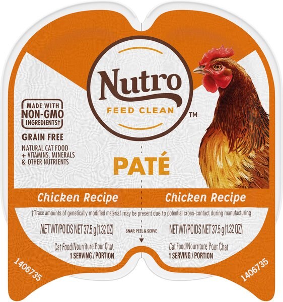 Nutro Perfect Portions Grain-Free Chicken Paté Recipe Cat Food Trays, 2.6-oz, case of 24 twin-packs slide 1 of 9