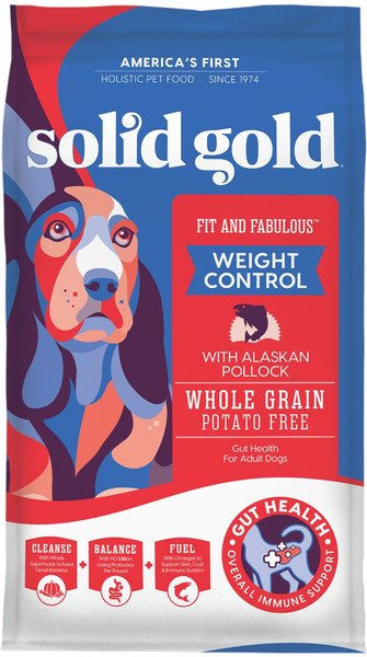 Solid Gold Fit & Fabulous Low Fat/Low Calorie with Fresh Caught Alaskan Pollock Adult Dry Dog Food, 4-lb bag slide 1 of 9