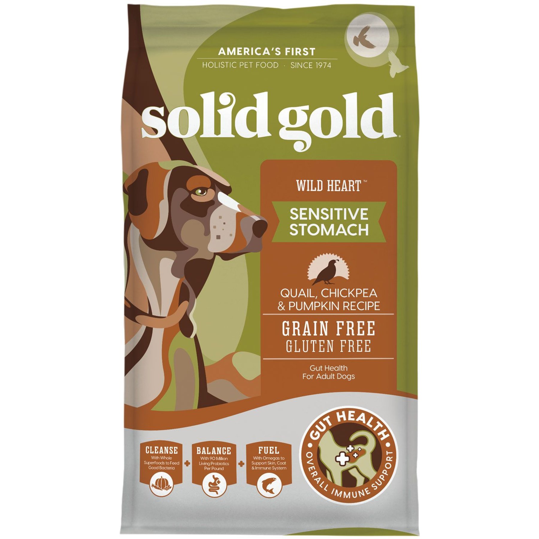 SOLID GOLD Wild Heart Sensitive Stomach Grain Free Quail Chickpea