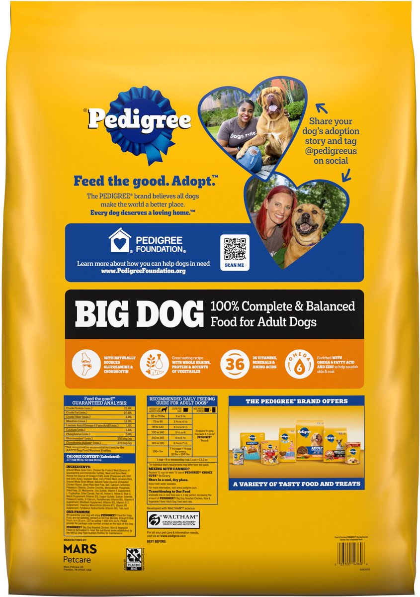 Pedigree large dog outlet food