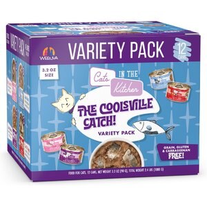Weruva Cats in the Kitchen The Coolsville Catch! Variety Pack Grain-Free Wet Cat Food, 3.2-oz can, case of 12
