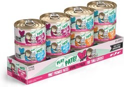 Weruva B.F.F. PLAY Best Feline Friend Lovers Aw Yeah! Pinky Promise Paté! Variety Pack Grain-Free Wet Cat Food, 2.8-oz can, case of 12