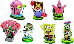 Penn-Plax Officially Licensed SpongeBob SquarePants Character Combo Fish Ornament, Multicolor