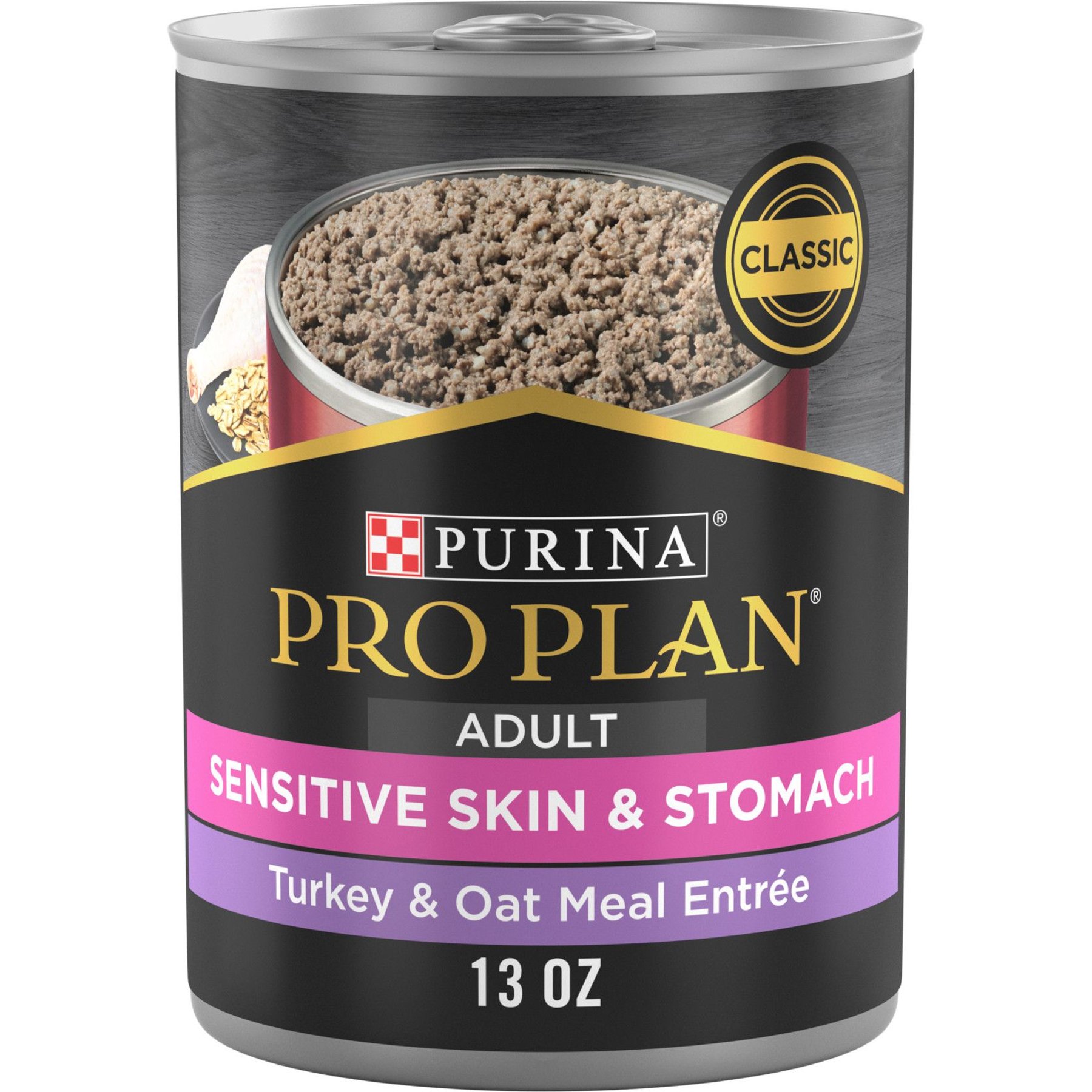 PURINA PRO PLAN Adult Sensitive Skin & Stomach Turkey & Oat Meal Entree ...