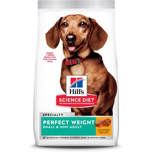 HILL'S SCIENCE DIET Adult Perfect Weight Small Bites Chicken Recipe Dry Dog Food, 4lb bag