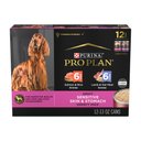 Purina Pro Plan Adult Sensitive Skin & Stomach Salmon & Lamb Wet Dog Food, 13-oz can, case of 12