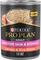 Purina Pro Plan Sensitive Skin & Stomach Wet Dog Food Pate Salmon & Rice Entree, 13-oz can, case of 12