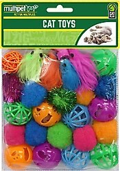 Multipet Value Pack Cat Toy, Assorted Colors, 24-pack