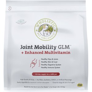 Wholistic Pet Organics Joint Mobility GLM Dog & Cat Supplement, 4-lb bottle