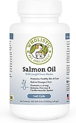 Wholistic Pet Organics Wild Salmon Oil Dog & Cat Supplement, 100 count