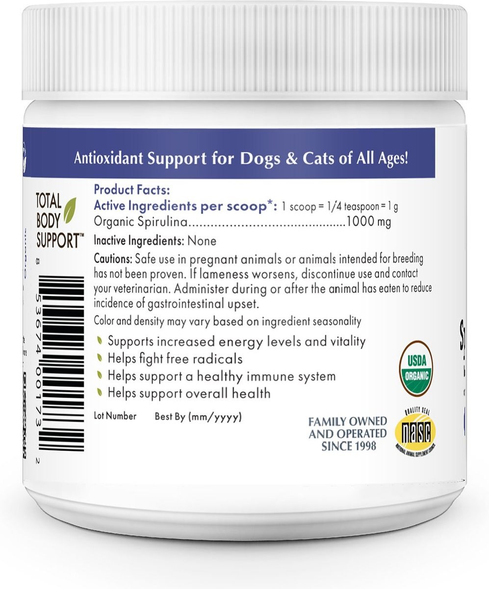 WHOLISTIC PET ORGANICS Spirulina Dog & Cat, 3oz bottle