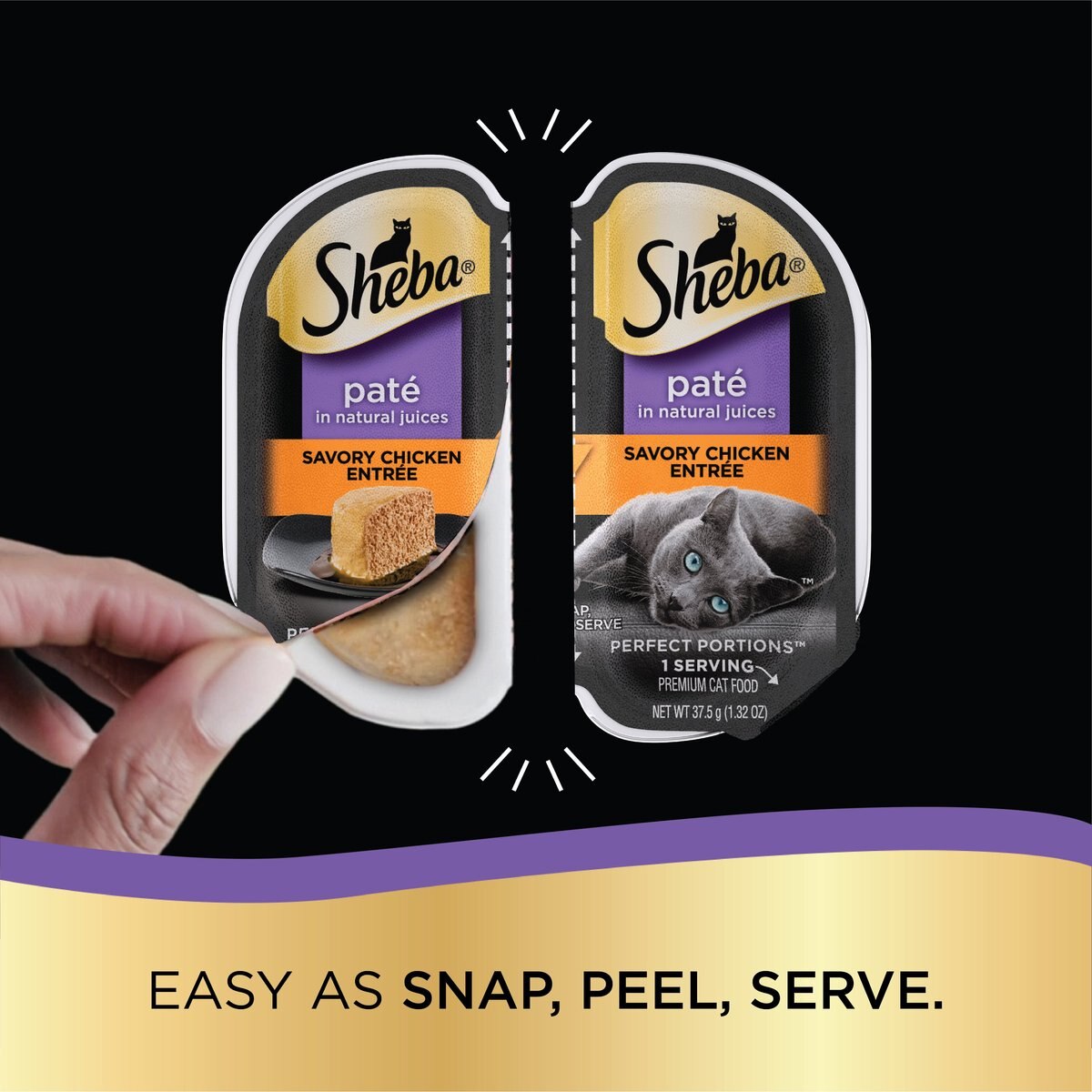 Sheba Perfect Portions Grain-Free Roasted Chicken & Liver Pate Entree Adult Wet Cat Food Trays, 2.6-oz, case of 24
