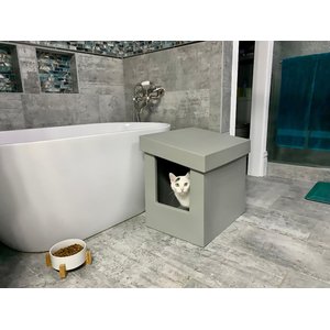 KITANGLE Corner Kitty Cat Litter Box, Large, Grey - Chewy.com