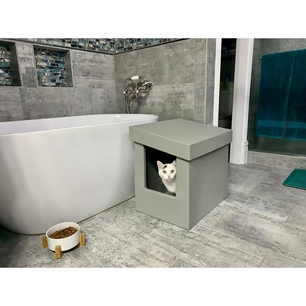 KITANGLE Slope Style Cat Litter Box, XLarge, Light Grey