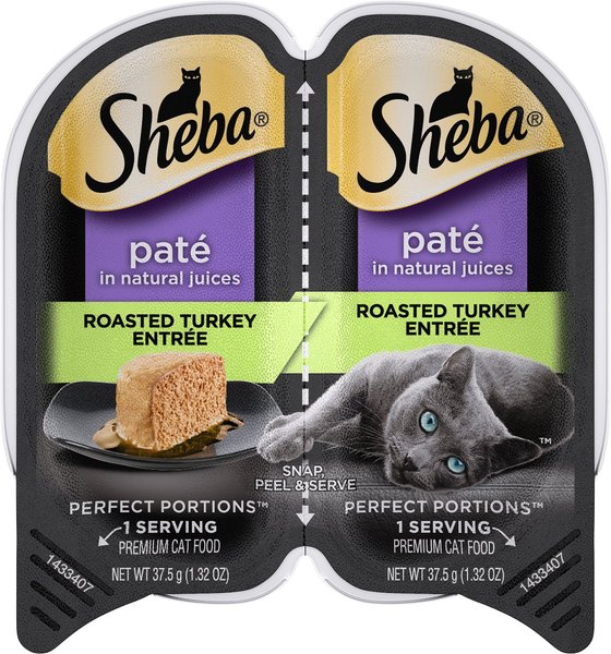 Sheba Perfect Portions Grain-Free Roasted Turkey Entree Wet Adult Cat Food Trays, 2.6-oz, case of 24 twin-packs slide 1 of 10