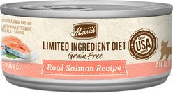 Merrick Limited Ingredient Diet Grain-Free Real Salmon Pate Recipe Canned Cat Food, 5-oz, case of 24