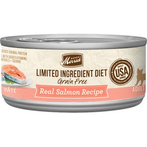 Merrick Limited Ingredient Diet Grain-Free Real Salmon Pate Recipe Canned Cat Food, 5-oz, case of 24